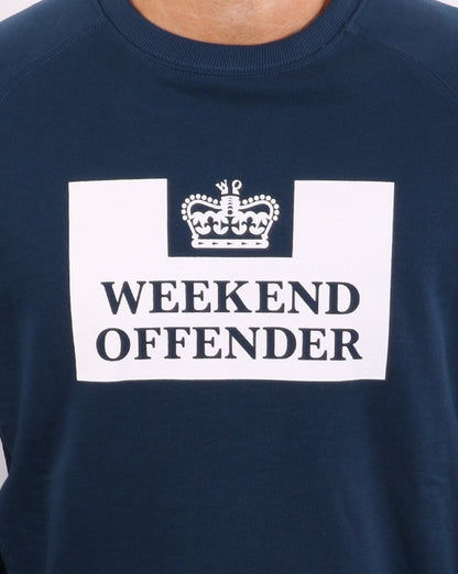 Weekend Offender Penitentiary Crew Sweatshirt Blau Stahl