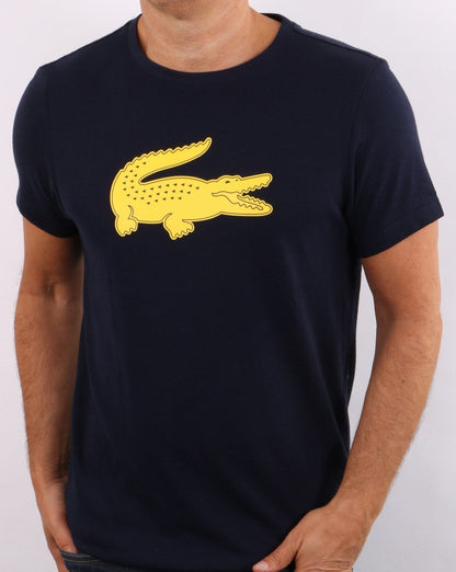 Lacoste Sport Logo T-Shirt Marineblau/Gelb