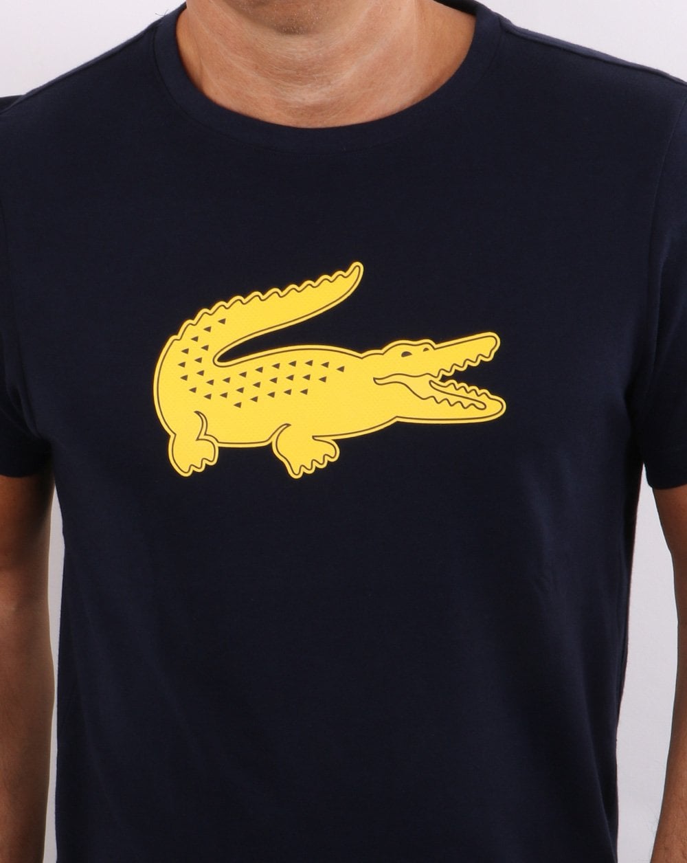 Lacoste Sport Logo T-Shirt Marineblau/Gelb