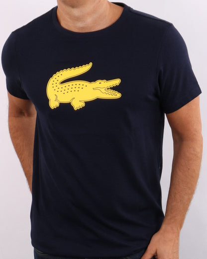 Lacoste Sport Logo T-Shirt Marineblau/Gelb