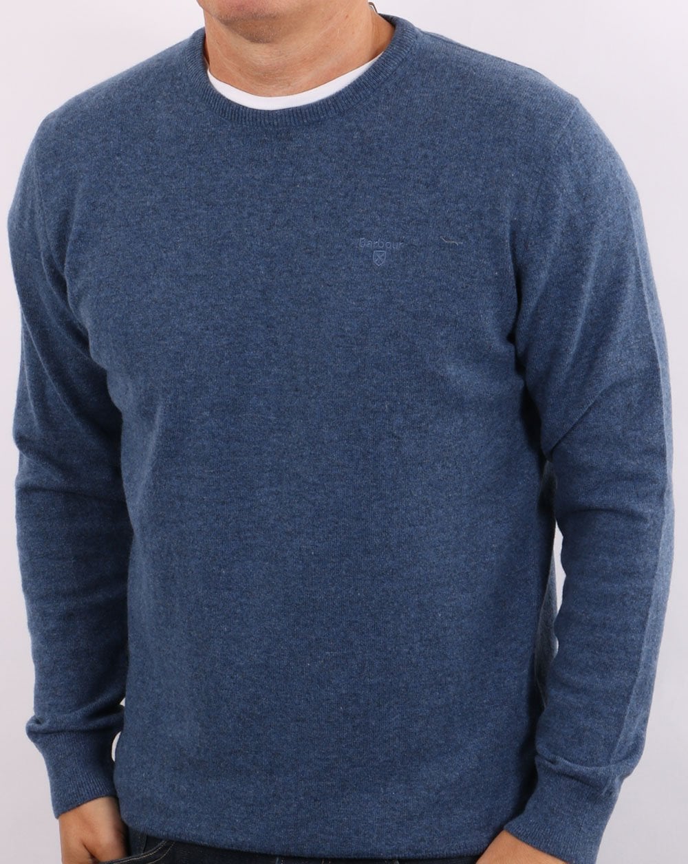 Barbour Lambswool Jumper Denim Marl