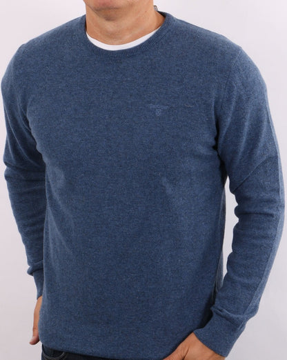 Barbour Lammwollpullover Denim Meliert