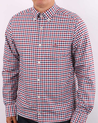 Gant Oxford Gingham Hemd Mahagoni Rot