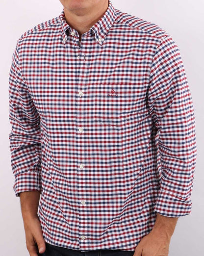 Gant Oxford Gingham Hemd Mahagoni Rot