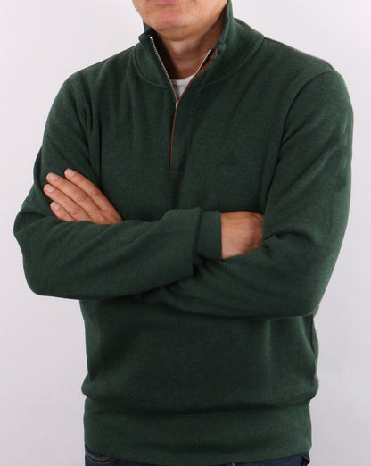 Gant – Pullover mit halbem Reißverschluss, Waldgrün