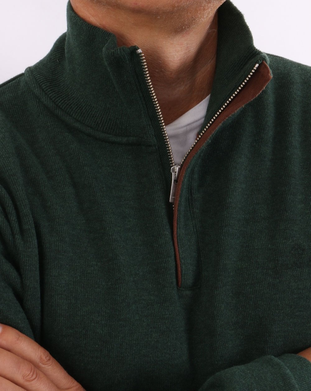 Gant – Pullover mit halbem Reißverschluss, Waldgrün