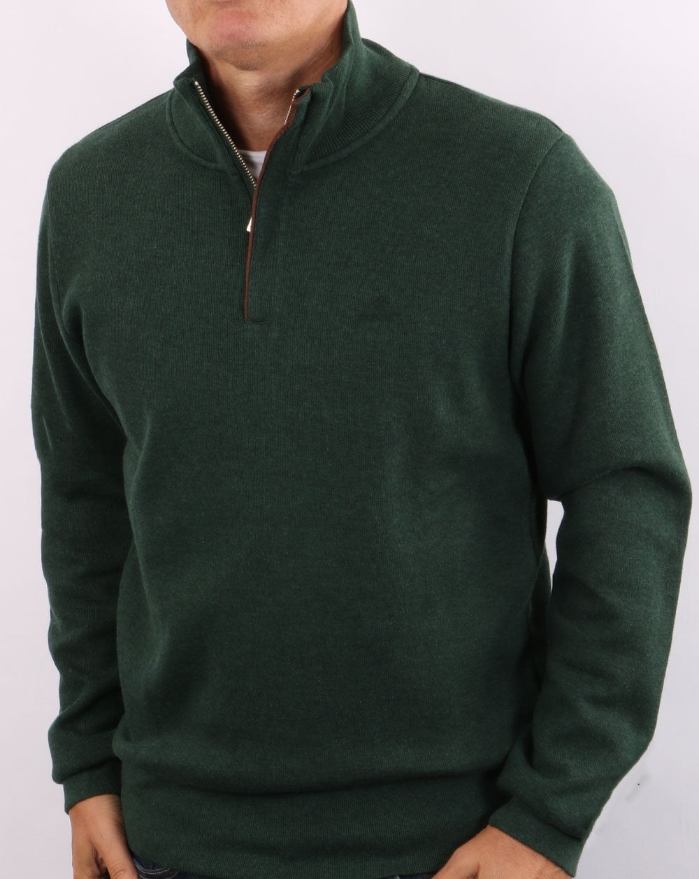 Gant – Pullover mit halbem Reißverschluss, Waldgrün