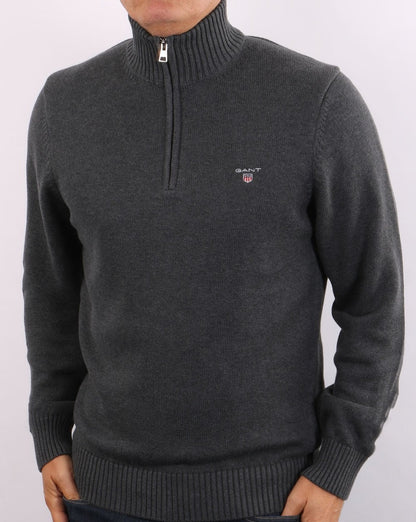 Gant Casual Cotton Half Zip Dunkelgrau