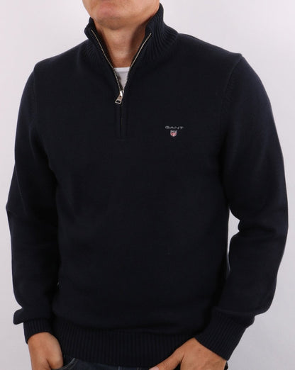 Gant Casual Cotton Half Zip Marineblau