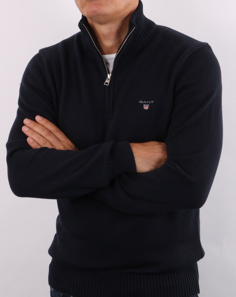 Gant Casual Cotton Half Zip Navy