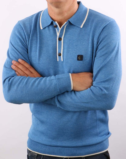 Gabicci Vintage Lineker Langarm-Strickpolo Jasper