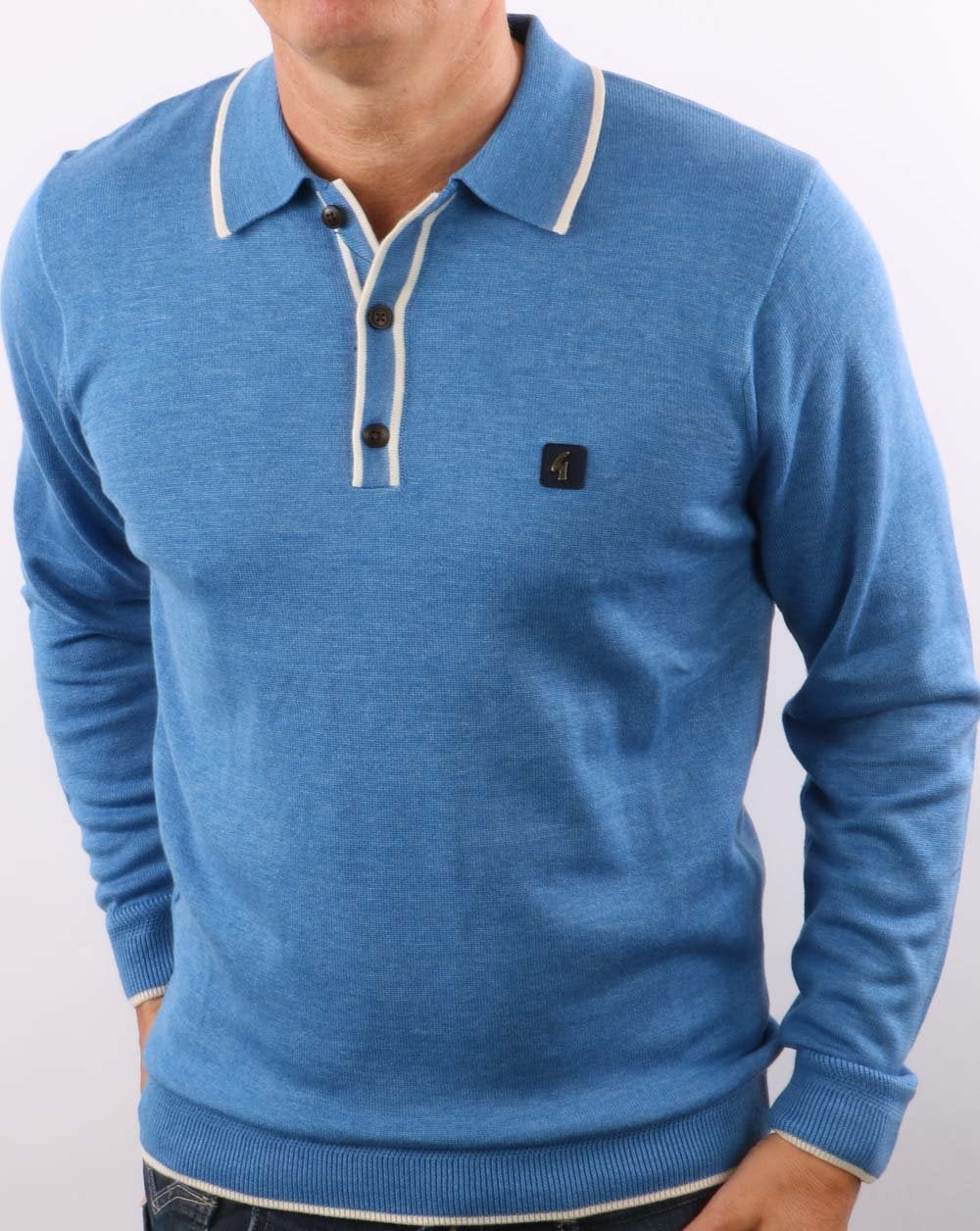 Gabicci Vintage Lineker Langarm-Strickpolo Jasper