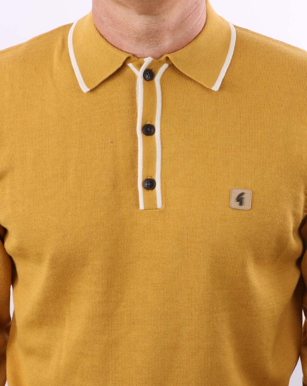 Gabicci Vintage Lineker Langarm-Strickpolo Dijon