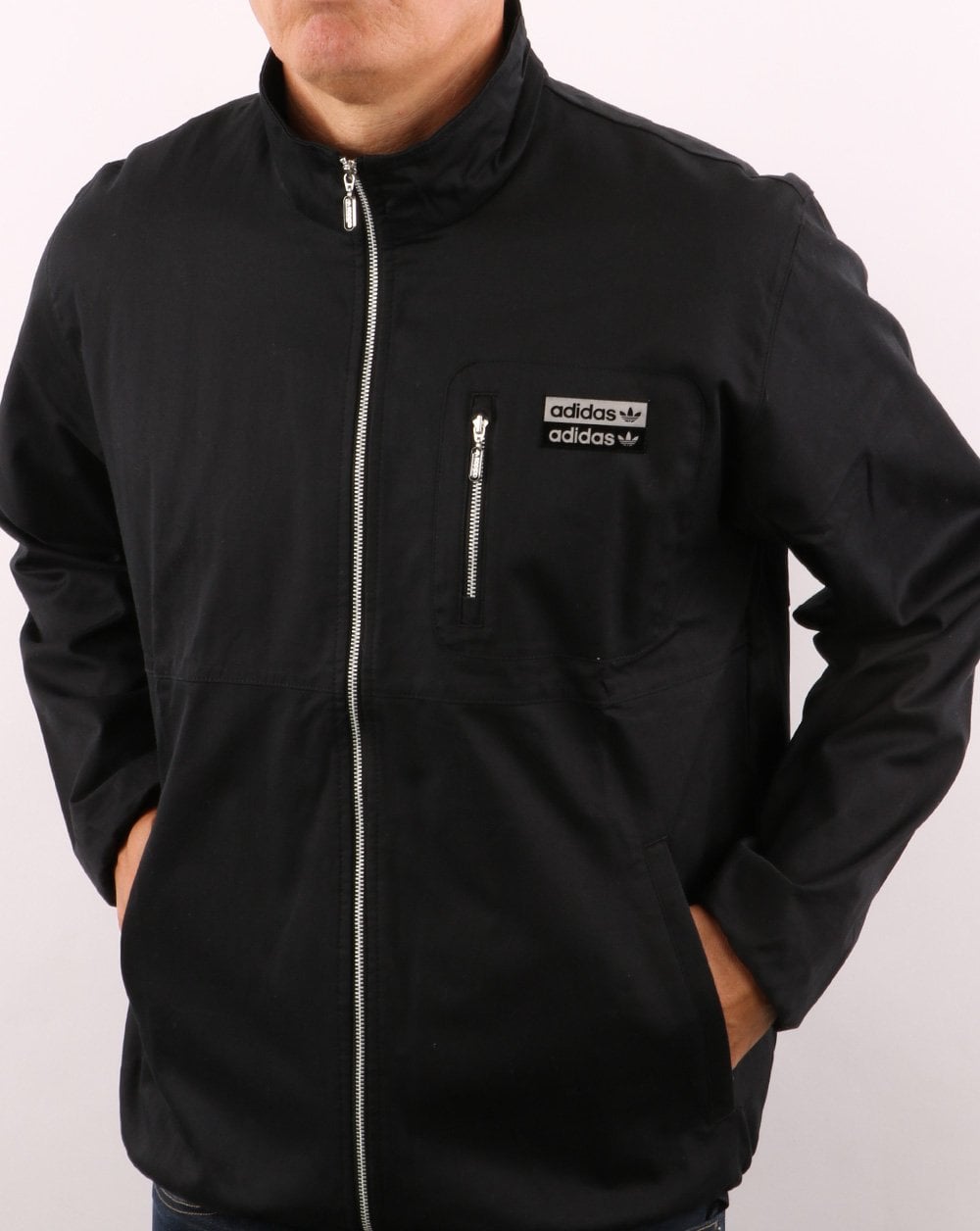Adidas Originals – Schwarze Baumwoll-Twill-Jacke