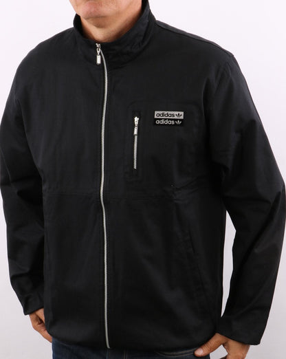 Adidas Originals – Schwarze Baumwoll-Twill-Jacke