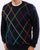 Benetton Classic Crew Neck Navy Multi Colour Knit