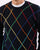 Benetton Classic Crew Neck Navy Multi Colour Knit