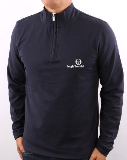 Sergio Tacchini – Langärmliges Oberteil mit 1/4-Reißverschluss, Marineblau