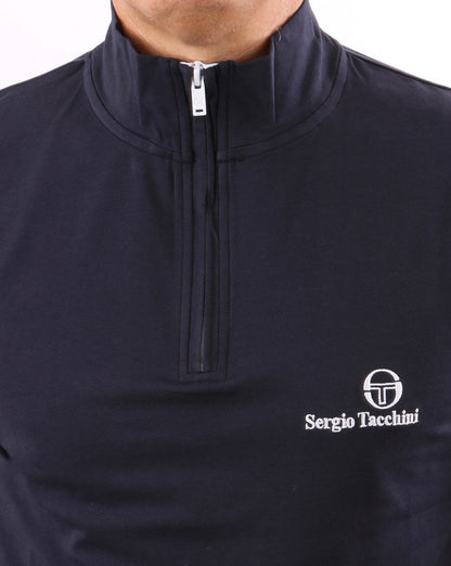 Sergio Tacchini – Langärmliges Oberteil mit 1/4-Reißverschluss, Marineblau