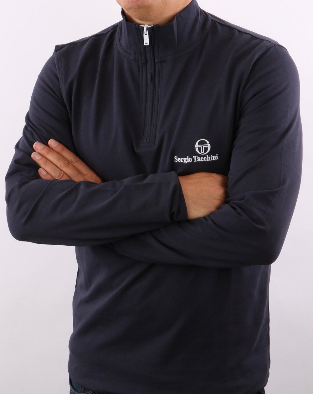 Sergio Tacchini – Langärmliges Oberteil mit 1/4-Reißverschluss, Marineblau