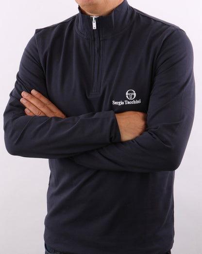 Sergio Tacchini – Langärmliges Oberteil mit 1/4-Reißverschluss, Marineblau