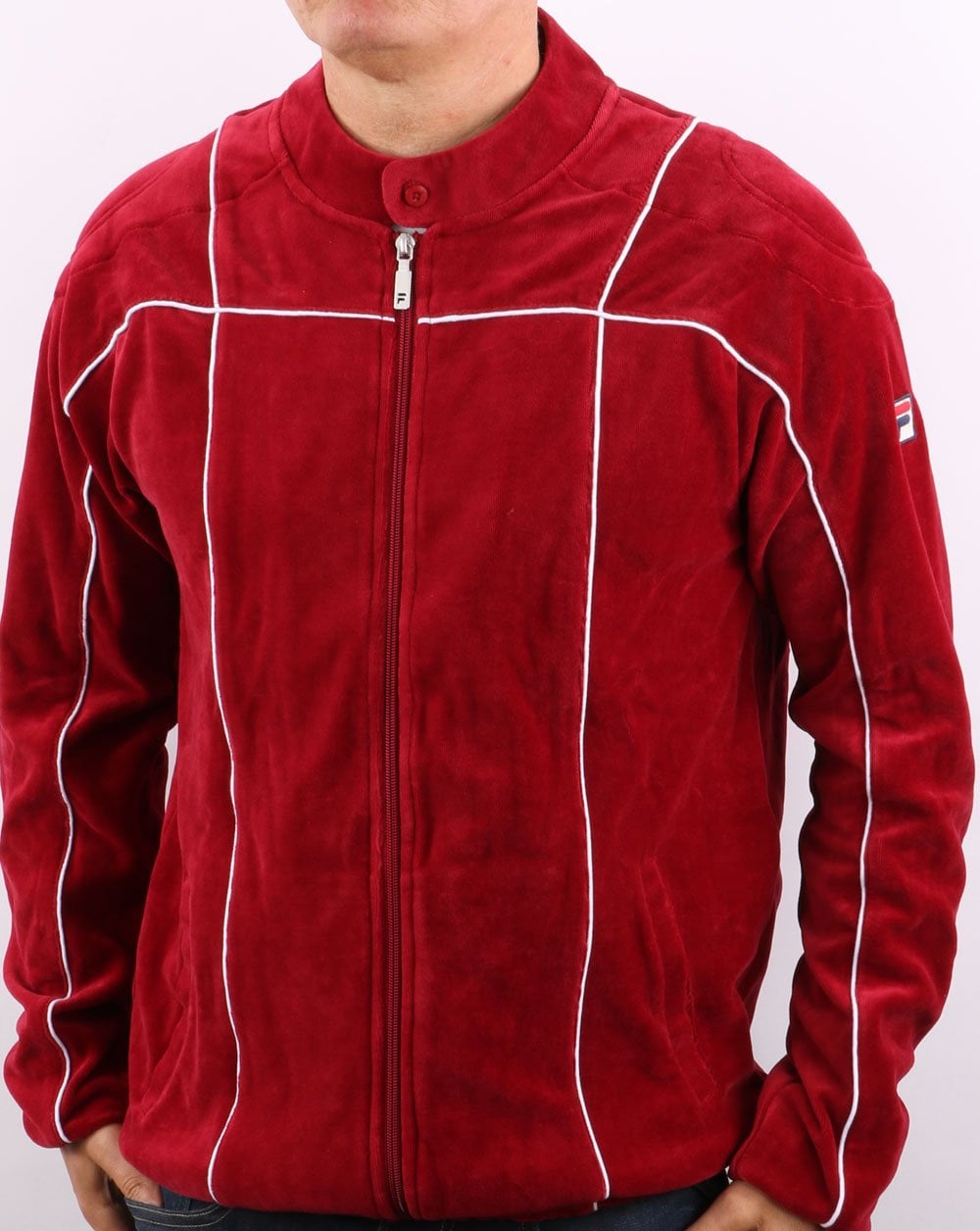 Fila Vintage Terrinda Velour Track Top Deep Red/white