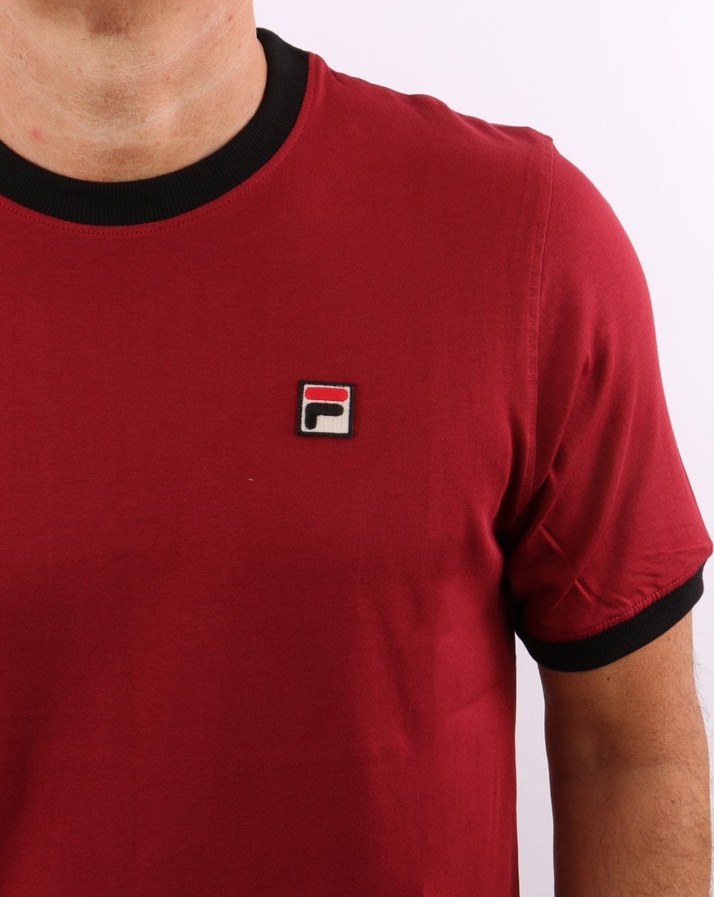 Fila Vintage Marconi T Shirt Deep Red/Black
