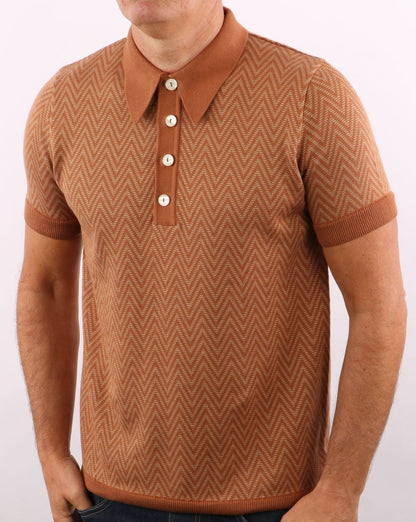 Ska &amp; Soul Herringbone Poloshirt Ingwer