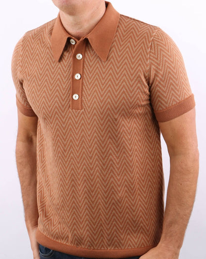 Ska &amp; Soul Herringbone Poloshirt Ingwer