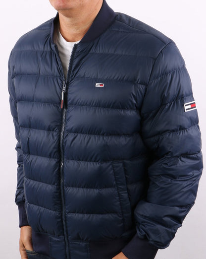 Tommy Jeans – Daunen-Bomberjacke in Marineblau