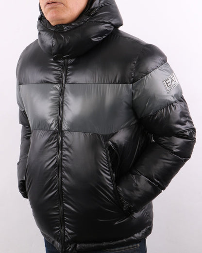 EA7 Pufferjacke Schwarz/Grau