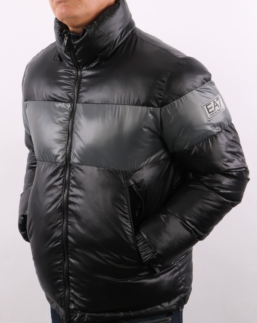 EA7 Pufferjacke Schwarz/Grau