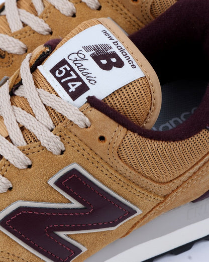 New Balance 574 Trainer Hellbraun/Burgund