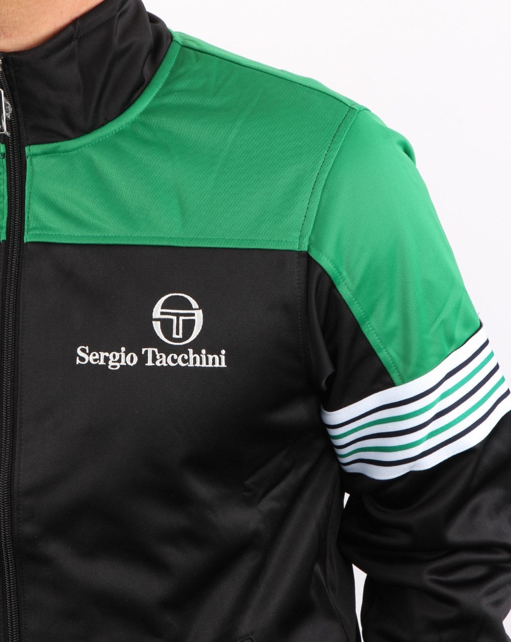 Sergio Tacchini Wilander Trainingsjacke Schwarz/Grün/Weiß