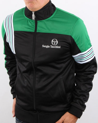 Sergio Tacchini Wilander Trainingsjacke Schwarz/Grün/Weiß