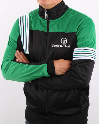Sergio Tacchini Wilander Trainingsjacke Schwarz/Grün/Weiß