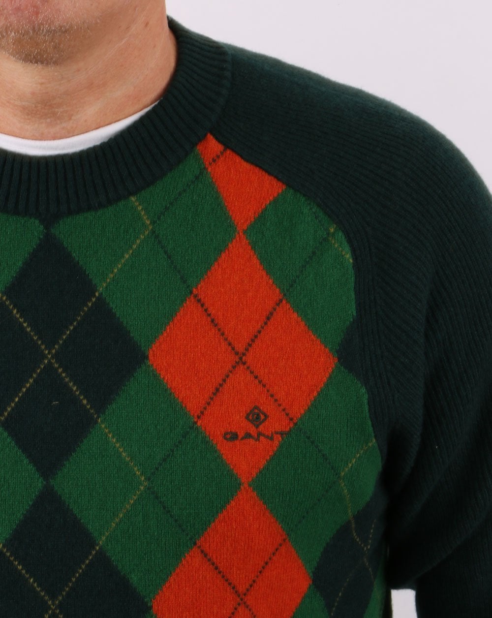 Gant Argyle Crew Neck Tartan Green