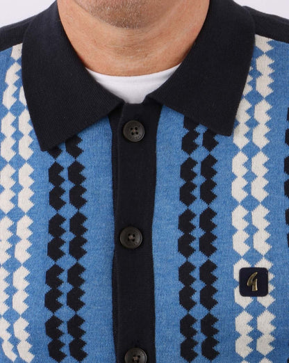 Gabicci Vintage Nicholson Langarm-Poloshirt, Marineblau