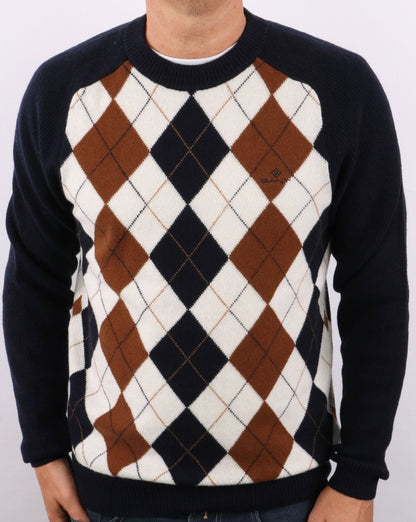Gant Argyle Rundhalsausschnitt Marineblau