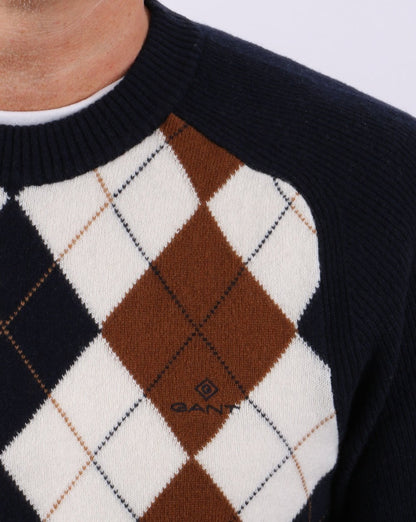 Gant Argyle Rundhalsausschnitt Marineblau