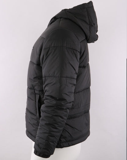 Adidas Originals – Wattierte Pufferjacke mit Kapuze in Schwarz