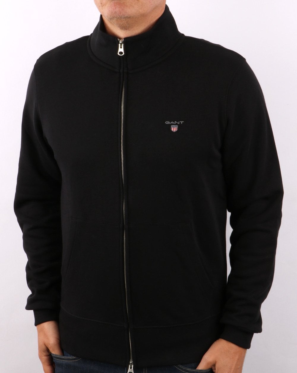 Gant Original Trainingsjacke mit durchgehendem Reißverschluss Schwarz