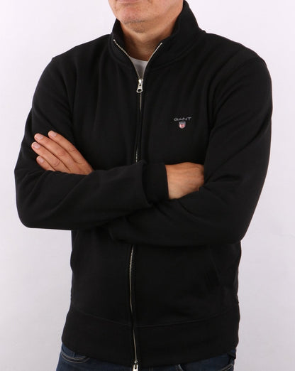Gant Original Trainingsjacke mit durchgehendem Reißverschluss Schwarz