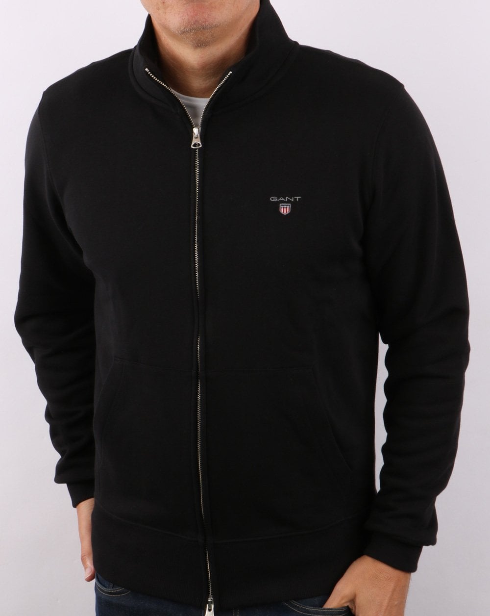 Gant Original Trainingsjacke mit durchgehendem Reißverschluss Schwarz