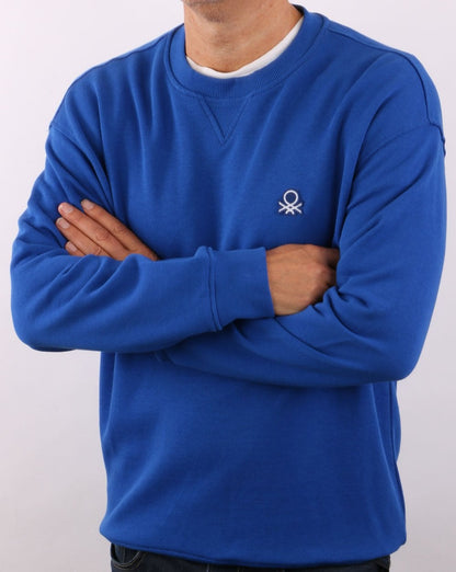 Benetton Sweatshirt mit kleinem Logo, Königsblau