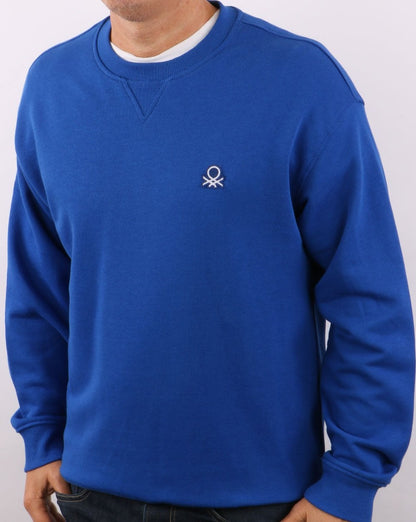 Benetton Sweatshirt mit kleinem Logo, Königsblau