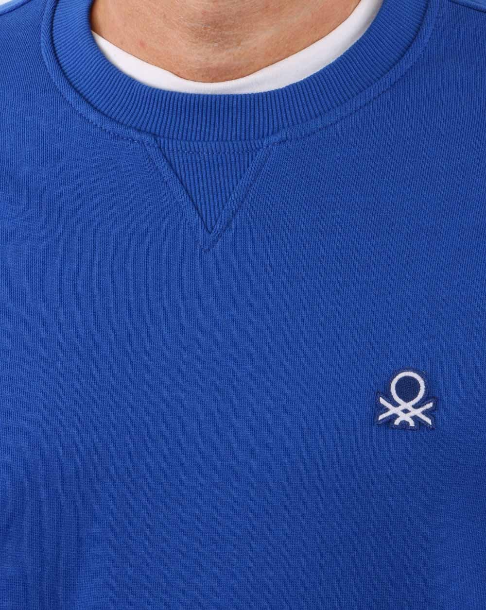 Benetton Sweatshirt mit kleinem Logo, Königsblau