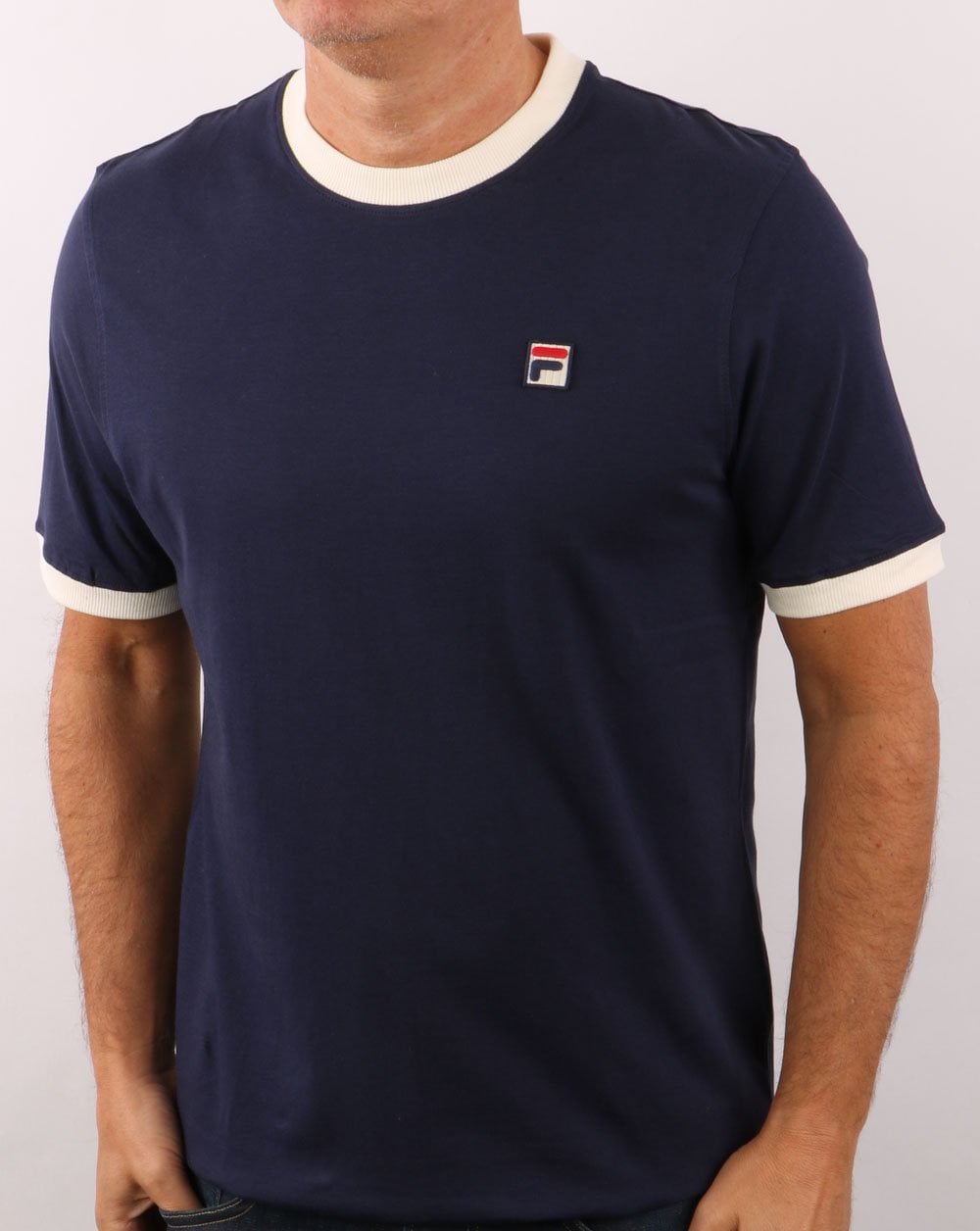 Fila Vintage Ringer T-Shirt Marineblau/Creme