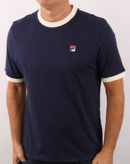 Fila Vintage Ringer T-Shirt Marineblau/Creme