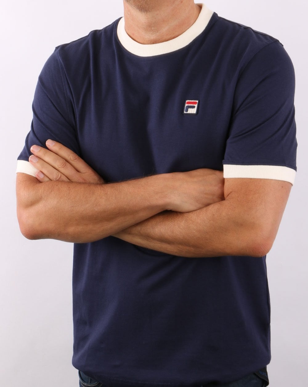 Fila Vintage Ringer T-Shirt Marineblau/Creme